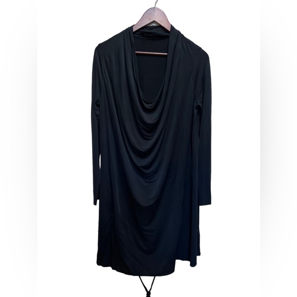 AllSaints Amei LS Black Dress Silky Stretch Size 6 - Picture 4 of 13